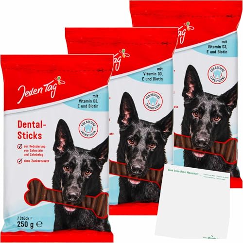 usy Bundle für Jeden Tag Hundesnack Dental-Sticks 7 Stück 3er Pack (3x250g Packung) + usy Block von usy
