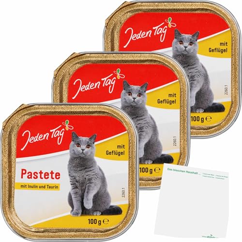 usy Bundle für Jeden Tag Katze Feine Pastete Geflügel 3er Pack (3x100g Schale) + usy Block von usy