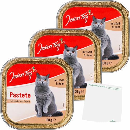 usy Bundle für Jeden Tag Katze Feine Pastete Kalb und Huhn 3er Pack (3x100g Schale) Block von usy