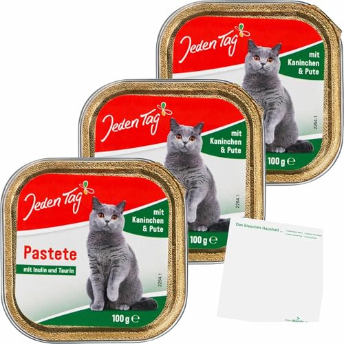 usy Bundle für Jeden Tag Katze Feine Pastete Kaninchen, Pute 3er Pack (3x100g Schale) + usy Block von usy