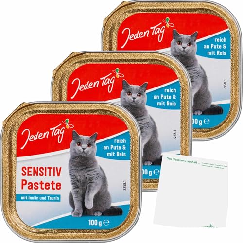 usy Bundle für Jeden Tag Katze Feine Pastete Pute und Reis 3er Pack (3x100g Schale) + usy Block von usy