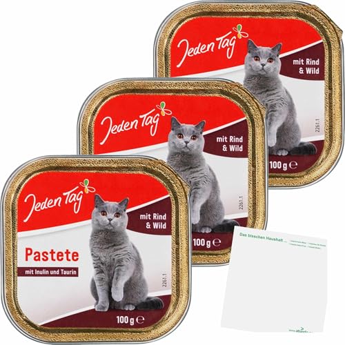 usy Bundle für Jeden Tag Katze Feine Pastete Rind und Wild 3er Pack (3x100g Schale) + usy Block von usy
