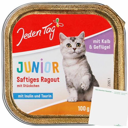 usy Bundle für Jeden Tag Katze Junior Ragout Kalb und Geflügel (100g Schale) + usy Block von usy