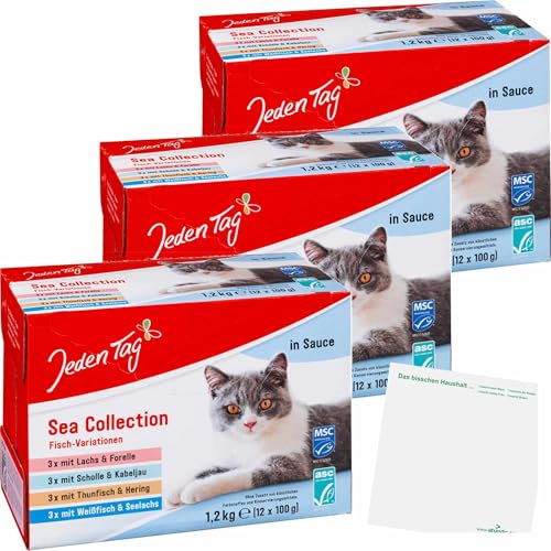 usy Bundle für Jeden Tag Katze Multipack Sea Collection (Fisch) 3er Pack (3x12x100g Pouches) + usy Block von usy