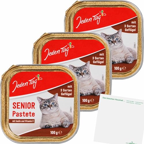 usy Bundle für Jeden Tag Katze Senior 3 Sorten Geflügel 3er Pack (3x100g Schale) + usy Block von usy