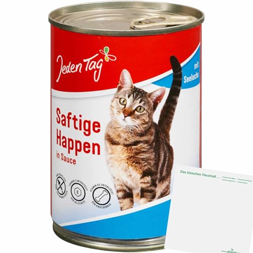 usy Bundle für Jeden Tag Katze saftige Happen Seelachs (415g Dose) + usy Block von usy