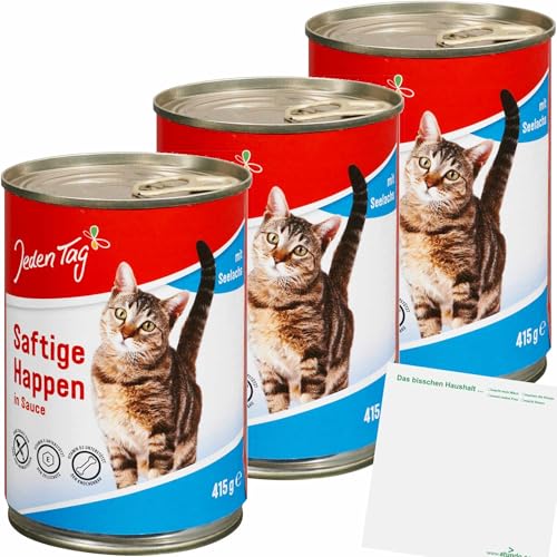 usy Bundle für Jeden Tag Katze saftige Happen Seelachs 3er Pack (3x415g Dose) + usy Block von usy