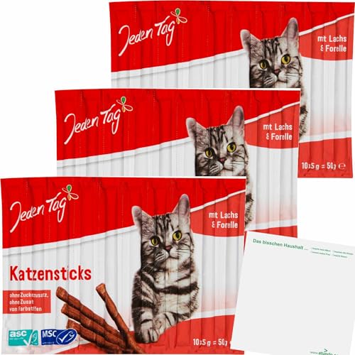 usy Bundle für Jeden Tag Katzen Sticks Lachs und Forelle 3er Pack (3x10x5g) Block von usy