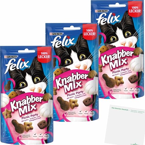 usy Bundle für PURINA Felix Knabber Mix Picnic Party 3er Pack (3x60g Packung) Block von usy