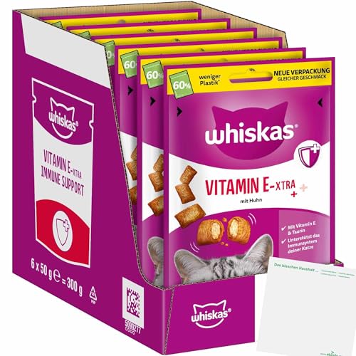 usy Bundle für Whiskas Knuspertaschen Vitamin E-Xtra (6x50g) VPE + usy Block von usy