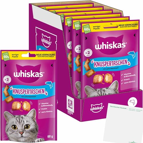 usy Bundle für Whiskas Temptations Knuspertaschen Lachs (6x60g Packung) VPE + usy Block von usy