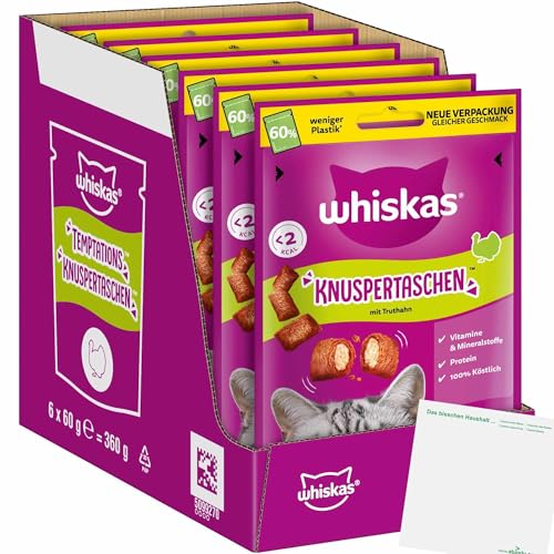usy Bundle für Whiskas Temptations Knuspertaschen Truthahn (6x60 g) VPE + usy Block von usy