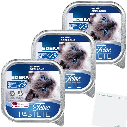 usy Edeka Cat Feine Pastete mit MSC Seelachs Katzenfutter 3er Pack (3x100g Dose) Block von usy