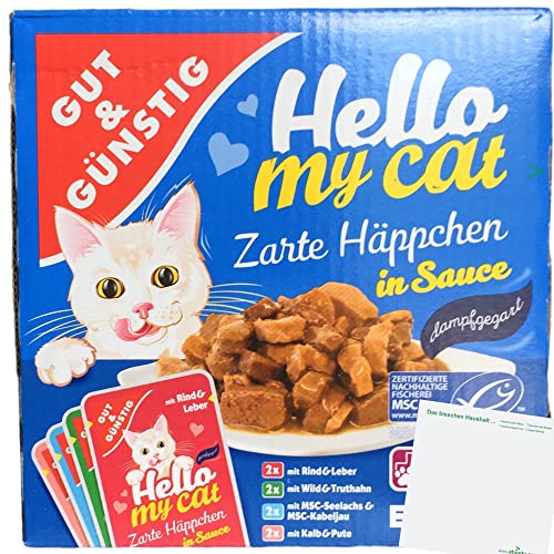 usy G&G Hello My cat Zarte Häppchen in Sauce (8x100g Packung) Block von usy