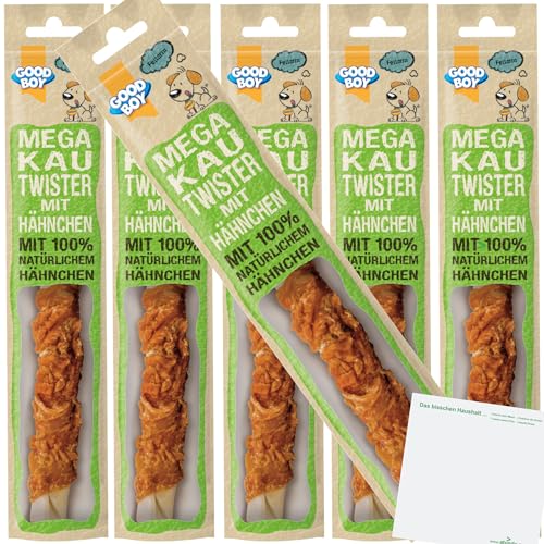 usy Good Boy Mega Kau-Twister Hähnchen Kausnack für Hunde 6er Pack (6x70g Packung) Block von usy