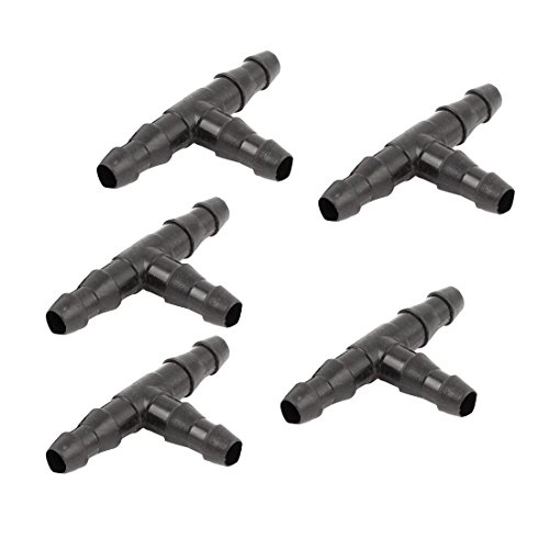 sourcing map 5Stk.Aquarium Kunststoff 3-Wege T-Adapter Aquarium Luftschlauchverbinder Schwarz von uxcell