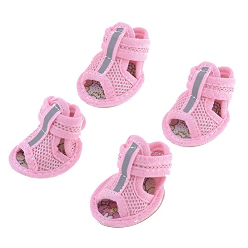 uxcell Gummisohle/Sandalen für Yorkie, Chihuaha, Größe 2, Rosa, 2 Paar von uxcell