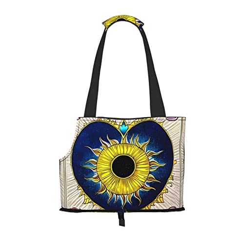 Tragetasche für kleine Hunde mit Cartoon-Herz und Sonne, weiche Seiten, tragbare Katzen-Reise-Handtasche von vacsAX