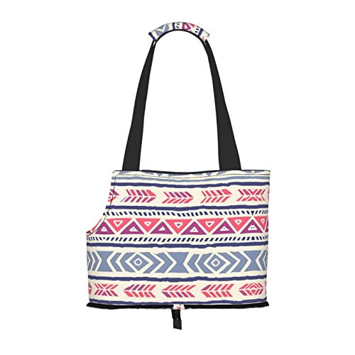 Unifarbenes geometrisches Blumenmuster für kleine Hunde, weiche Seiten, Haustier-Tragetasche, Taschen, tragbare Katzen-Reisehandtasche von vacsAX