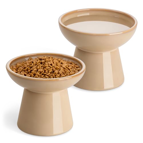 vancasso Erhöhte Katzennäpfe, Keramik, erhöhter Katzennapf für Futter und Wasser, 15,7 cm, extra breit und flach, Katzenfutterschale für Kätzchen, ausgewachsene Katzen, kleine Hunde, Schnurrhaar, vancasso Erhöhte Katzennäpfe, Keramik, erhöhter Katzennapf für Futter und Wasser, 15,7 cm, extra breit und flach, Katzenfutterschale für Kätzchen, ausgewachsene Katzen, kleine Hunde, Schnurrhaar, von vancasso