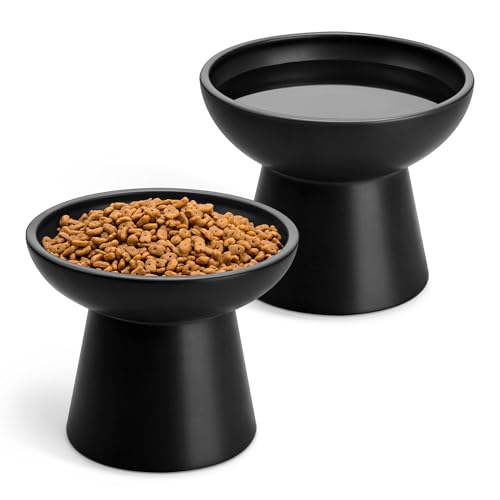 vancasso Erhöhte Katzennäpfe aus Keramik, 15,7 cm, extra breit, erhöhter Futternapf und Wassernapf, 13 cm, optimale Höhe, Anti-Schnurrhaar, Müdigkeit, flache Schalen für Katzen/Kätzchen/Hunde, blei vancasso Erhöhte Katzennäpfe aus Keramik, 15,7 cm, extra breit, erhöhter Futternapf und Wassernapf, 13 cm, optimale Höhe, Anti-Schnurrhaar, Müdigkeit, flache Schalen für Katzen/Kätzchen/Hunde, blei von vancasso