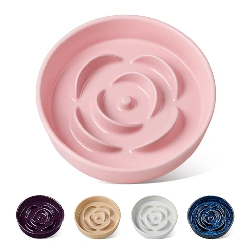 vancasso Slow Feeder Hundenapf, 0,6 Tassen Keramik Hundefutter Schüssel für Fast Eaters Kleine Rassen, Puzzle Schüssel für Kleine Hunde und Katzen, Rosa vancasso Slow Feeder Hundenapf, 0,6 Tassen Keramik Hundefutter Schüssel für Fast Eaters Kleine Rassen, Puzzle Schüssel für Kleine Hunde und Katzen, Rosa von vancasso