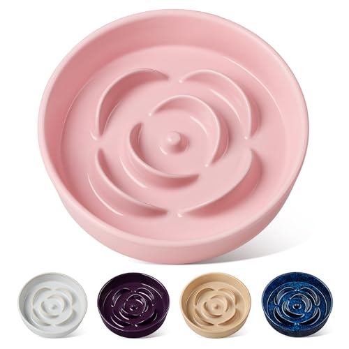 vancasso Slow Feeder Hundenapf, 1,5 Tassen Keramik Hundefutter Schüssel für Fast Eaters Kleine Rassen, Puzzle Schüssel für Kleine Hunde und Katzen, Rosa vancasso Slow Feeder Hundenapf, 1,5 Tassen Keramik Hundefutter Schüssel für Fast Eaters Kleine Rassen, Puzzle Schüssel für Kleine Hunde und Katzen, Rosa von vancasso