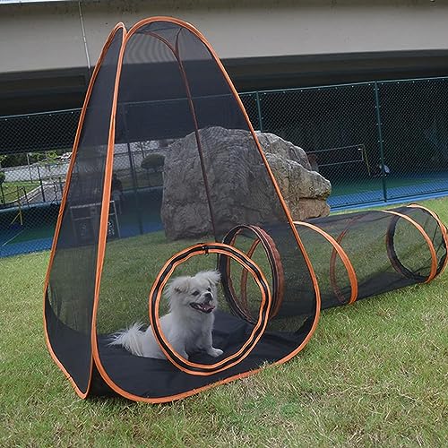 Haustier Tunnelzelt Für Katzen Und Hunde, Tragbares Pop Up Laufstall Für Haustiere Im Innen- Und Außenbereich, Außenbereich Tunnelhaus Für Katzen, Kaninchen Und Kleintiere von vanenferse