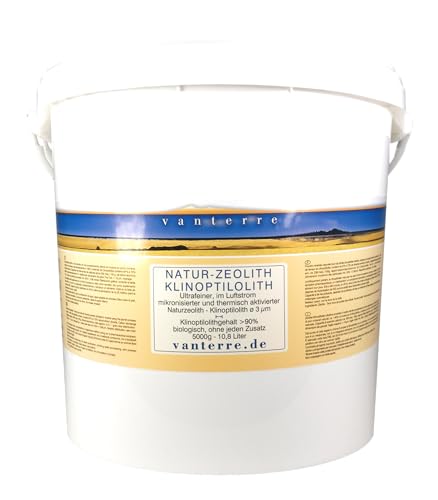 - v a n t e r r e - 5000g / 10,8 Liter - ø 3 µm - Premium Natur-Zeolith-Klinoptilolith Pulver - Jetmill Vermahlung, Tribomechanisch mikronisiert und zweifach Thermisch aktiviert - v a n t e r r e - 5000g / 10,8 Liter - ø 3 µm - Premium Natur-Zeolith-Klinoptilolith Pulver - Jetmill Vermahlung, Tribomechanisch mikronisiert und zweifach Thermisch aktiviert von vanterre
