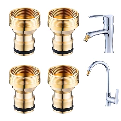 vcsjw 4 Stück Universal Wasserhahnanschluss für Mischbatterie,Wasserhahn Adapter Gartenschlauch,Gartenschlauch Anschluss,Gardena Wasserhahn Adapter Schlauchkupplung(Außengewinde) von vcsjw