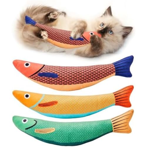vdha 3 Stück Katzenspielzeug Saury Fish Katzenkauspielzeug Katzenminzespielzeug Katzenspielzeug für Hauskatzen von vdha