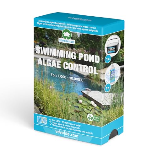 vdvelde.com - Schwimmteich Alg Kämpfen Teich - M - 1.000-10.000 L - Für 1.000 bis 10.000 l- Verhindert und bekämpft Schwebe- und Fadenalgen- 100% ökologisch: schnell klares Wasser, sicher für von vdvelde.com