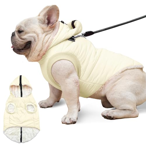 Vecomfy Hunde-Kapuzenpullover mit integriertem Geschirr, extra warm, für mittelgroße Hunde im Winter, Hundemantel mit Kapuze, Hellgelb, Größe L Vecomfy Hunde-Kapuzenpullover mit integriertem Geschirr, extra warm, für mittelgroße Hunde im Winter, Hundemantel mit Kapuze, Hellgelb, Größe L von vecomfy