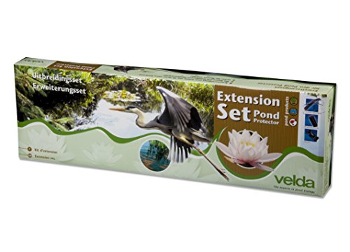 Velda 128025 Erweiterungsset für Teichschutz, Schwachstromzaun gegen Reiher und Katzen 1,1 Watt, Pond Protector Extension Set, Farblos von velda