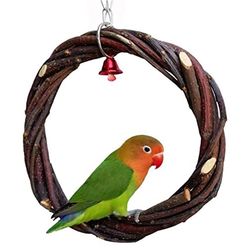 Vogelschaukel Spielzeug Holzkauen Stehende Hängestange Vogelschaukel Kauspielzeug für Papageien und andere Vögel von Vepoty