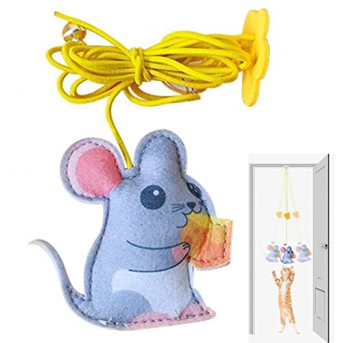 Vepoty Interaktives Katzen-Mäuse-lustiges Spielzeug, hängende Tür, selbstspielendes Katzenspielzeug, Selbstunterhaltung, Indoor-Kätzchen-Spielzeug für Übungstraining von Vepoty