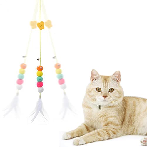 Vepoty Selbstspielendes Katzenspielzeug mit hängender Tür, einziehbare Katzenübung, Spielzeug, interaktives Katzenspielzeug, Kätzchenspielzeug zum Spielen von Vepoty