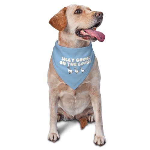 Silly Goose on The Loose Triangle Dog Bandana, Summer Bandana Funny Triangle Dogs Scarf Taschentuch, Weich, Verstellbar, Welpenhalstuch, Blau Silly Goose on The Loose Triangle Dog Bandana, Summer Bandana Funny Triangle Dogs Scarf Taschentuch, Weich, Verstellbar, Welpenhalstuch, Blau von vercosee