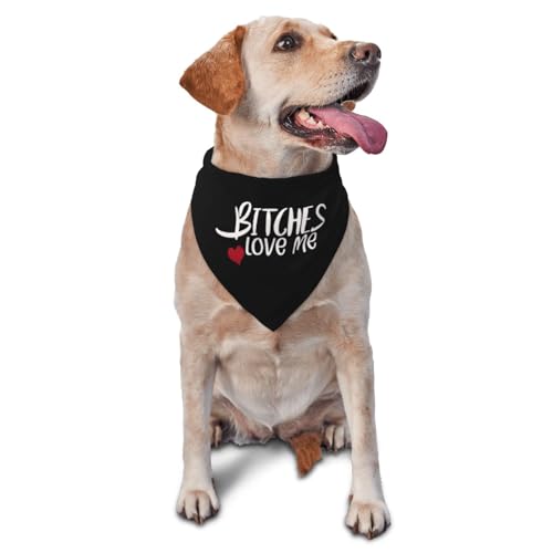 Vercosee B*tches Love Me Hundehalstuch, verstellbares Hundehalstuch, waschbares Dreiecks-Lätzchen, Taschentuch für Haustiere, Foto-Requisite, Haustier-Schal, Zubehör, lustiges süßes Hundehalstuch, Vercosee B*tches Love Me Hundehalstuch, verstellbares Hundehalstuch, waschbares Dreiecks-Lätzchen, Taschentuch für Haustiere, Foto-Requisite, Haustier-Schal, Zubehör, lustiges süßes Hundehalstuch, von vercosee