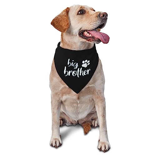 vercosee Big Brother Gender Reveal Baby Ankündigung Hund Bandana Passendes Familie Dreieck Hundehalstuch für Hunde (Schwarz) von vercosee