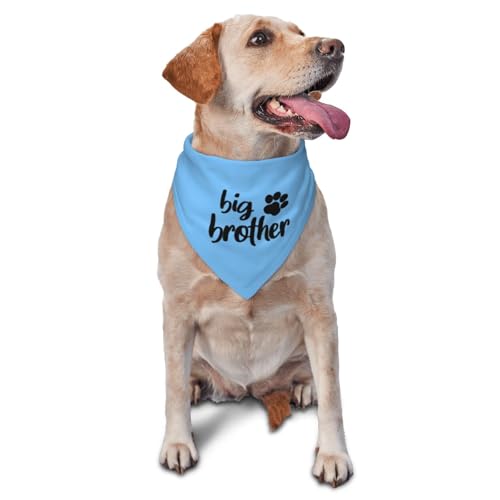 vercosee Big Brother Gender Reveal Baby Ankündigung Hundehalstuch, passendes Familien-Dreieck-Hundehalstuch für Hunde (Blau-Schwarz) von vercosee
