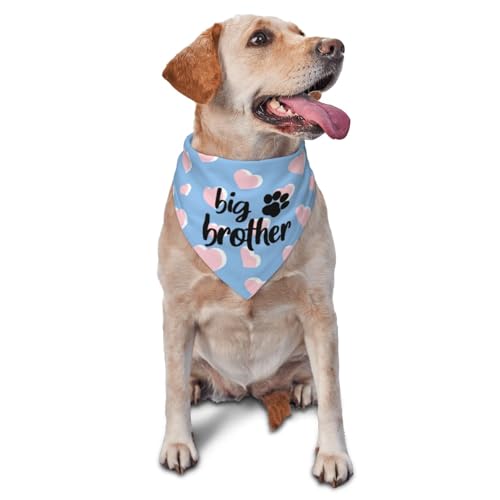 vercosee Big Brother Gender Reveal Baby Ankündigung Hundehalstuch, passendes Familien-Dreieck-Hundehalstuch für Hunde (Liebe) von vercosee