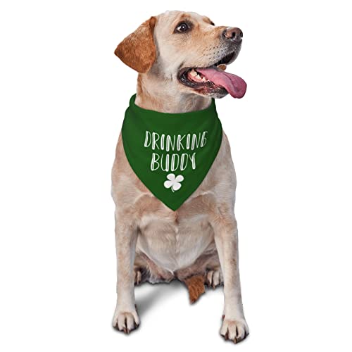vercosee Drinking Buddy Hundehalstuch, St. Patrick's Day für Hundeliebhaber, Dreieckstuch, Halstuch, Schal mit Kleeblatt, für Haustiere (grün) von vercosee