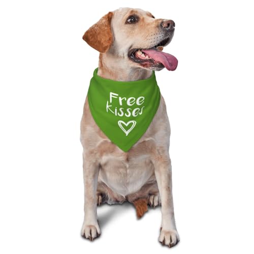 vercosee Free Kisses Hundehalstuch, Valentinstags-Hundehalstuch, verstellbare Größe, niedliches Foto-Requisite, Haustier-Schal, Zubehör für Tierliebhaber, Geschenk (grün) von vercosee