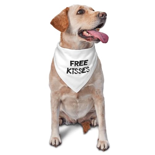 vercosee Free Kisses Hundehalstuch, Valentinstags-Hundehalstuch, verstellbare Größe, niedliches Foto-Requisite, Haustier-Schal, Zubehör für Tierliebhaber, Geschenk (weiß) von vercosee