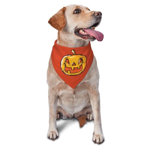 vercosee Halloween-Hundehalstuch, Halloween-Kürbis-Geist, wendbar, orangefarbener Kürbis, Haustierschal für Jungen und Mädchen, dreieckig, wendbar, Herbstschal (Kürbis) von vercosee