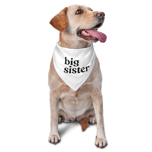vercosee Hundehalstuch, Motiv: Big Sister, Baby-Ankündigung, Hundehalstuch, Haustier-Zubehör für Foto-Requisiten, Weiß von vercosee