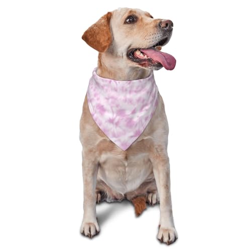 vercosee Hundehalstücher mit Batikfärbung, waschbar, Dreieck-Lätzchen, niedliches Haustier-Halstuch, wendbares Lätzchen, Schal, verstellbares Hundetuch (Pink) von vercosee