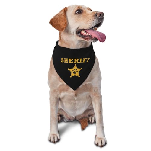 vercosee Kostüm Zubehör Set Haustier Hund Halstuch, Kostüm Zubehör Set Haustier, für Halloween Weihnachten Cosplay Rollenspiel Party (Sheriff) von vercosee