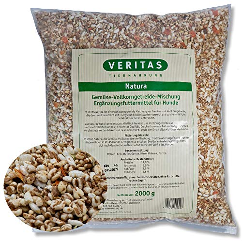 Veritas Natura Gemüsemix für Hunde – Gemüse Vollkorngetreide Mischung Mix I Gemüseflocken Ergänzungsfutter Hundeflocken Flockenmischung (1,2 kg) von veritas